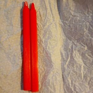 Red Striped Taper Candle Sticks